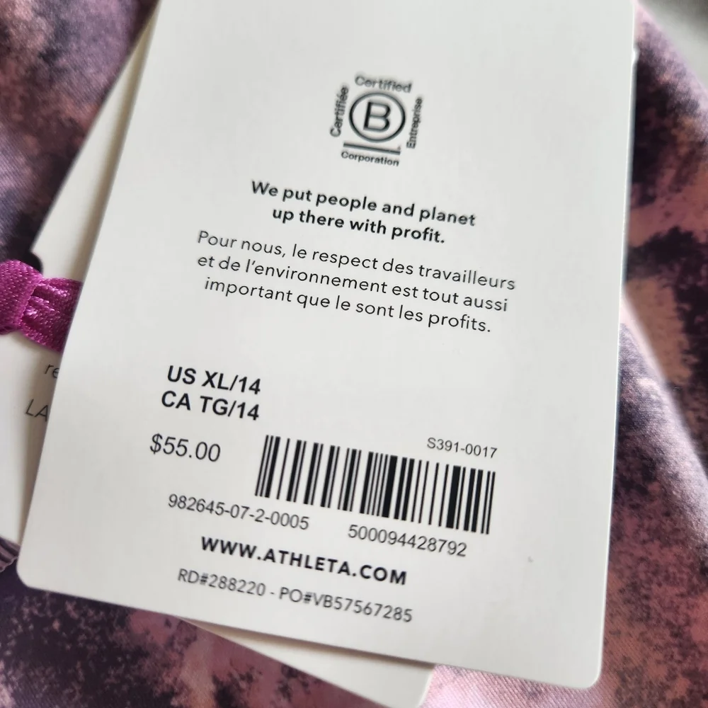 NWT Athleta Girl High Rise Printed Chit Chat Tights Leggings